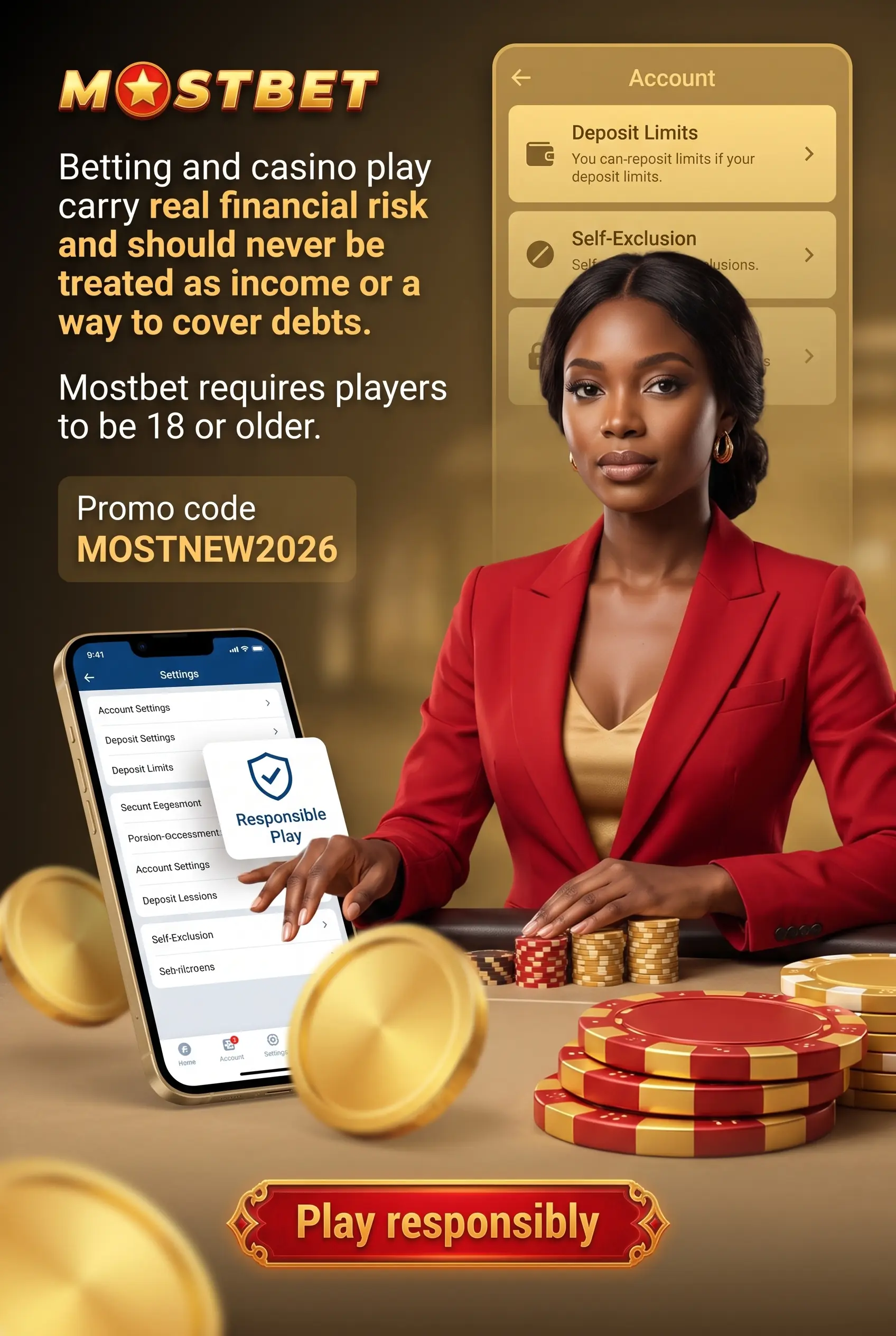 Responsible gambling limits in the Mostbet app