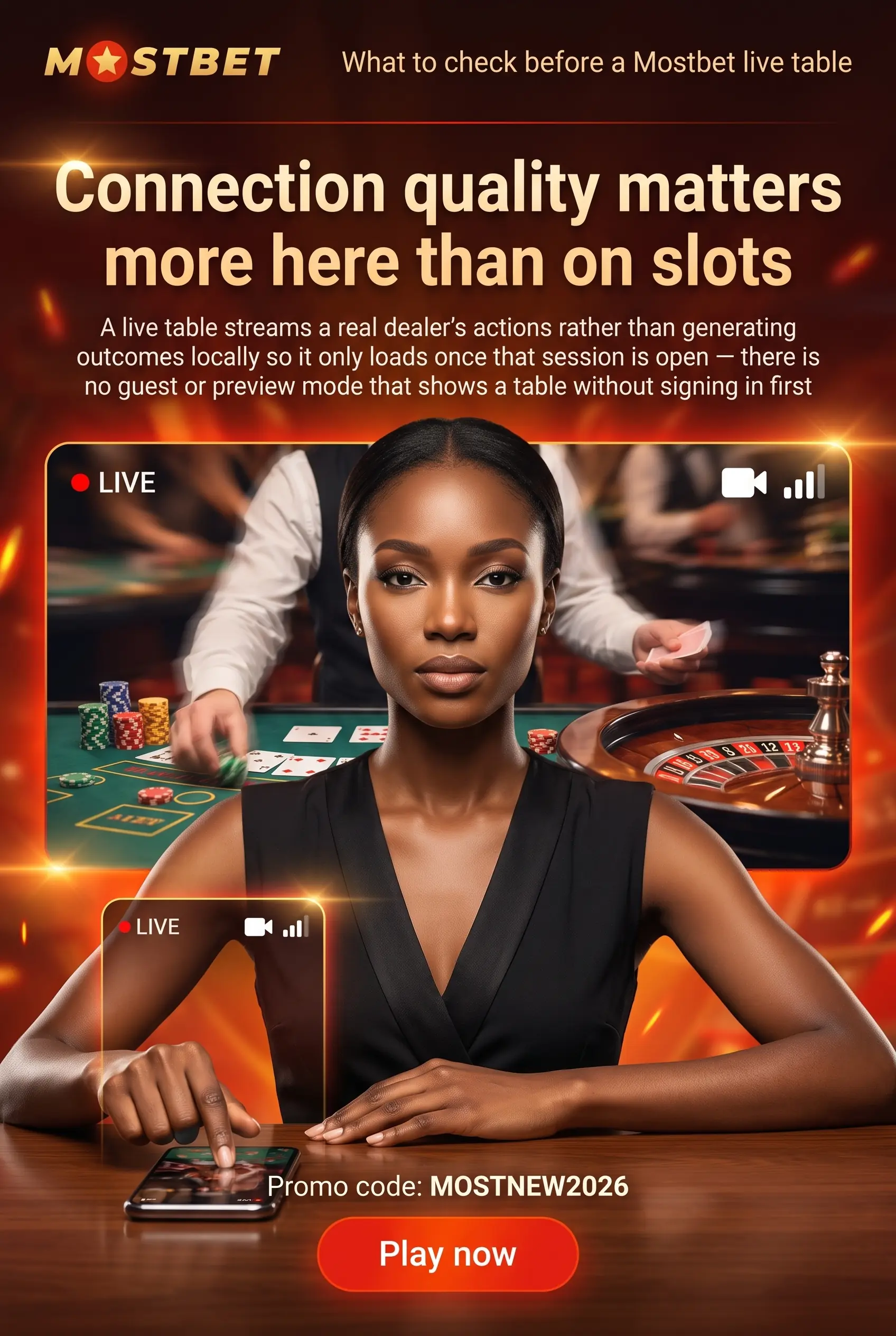 Mostbet live dealer table login