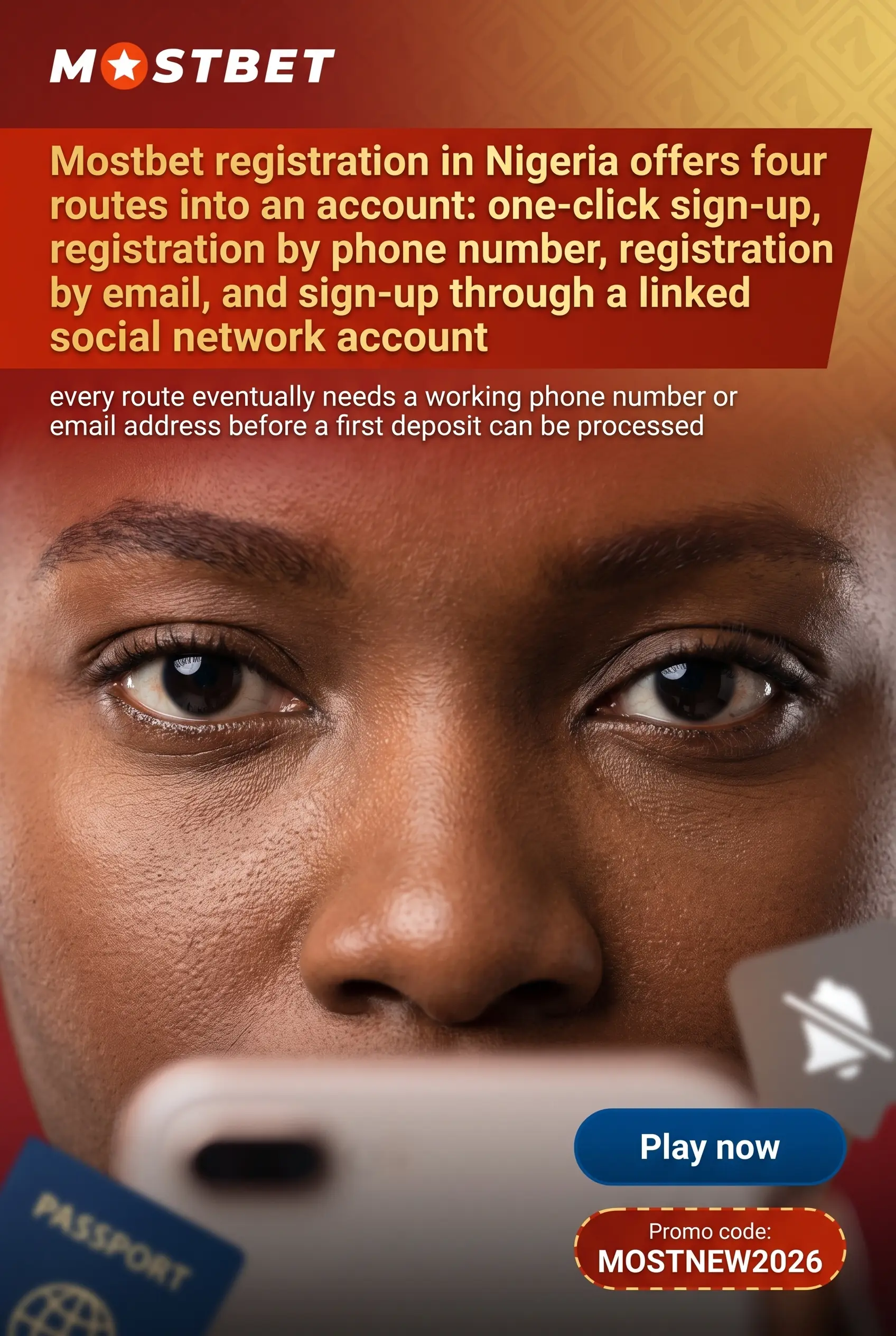 What Mostbet registration asks for